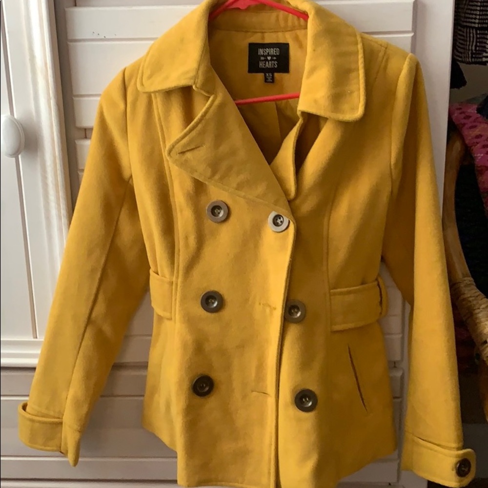 Mustard Yellow Pea Coat